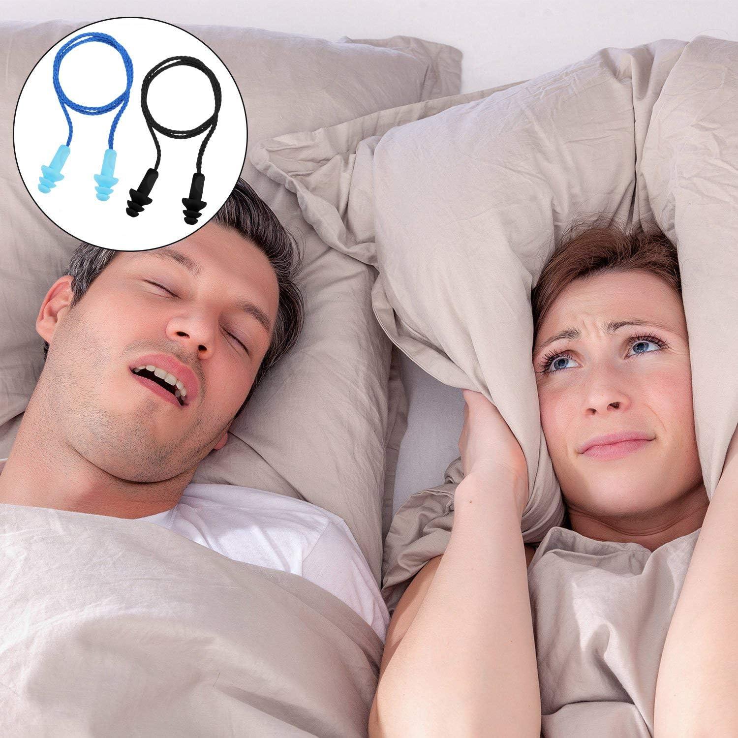 20 Pares Tapones para Oídos Bememo de Silicona con Cuerda