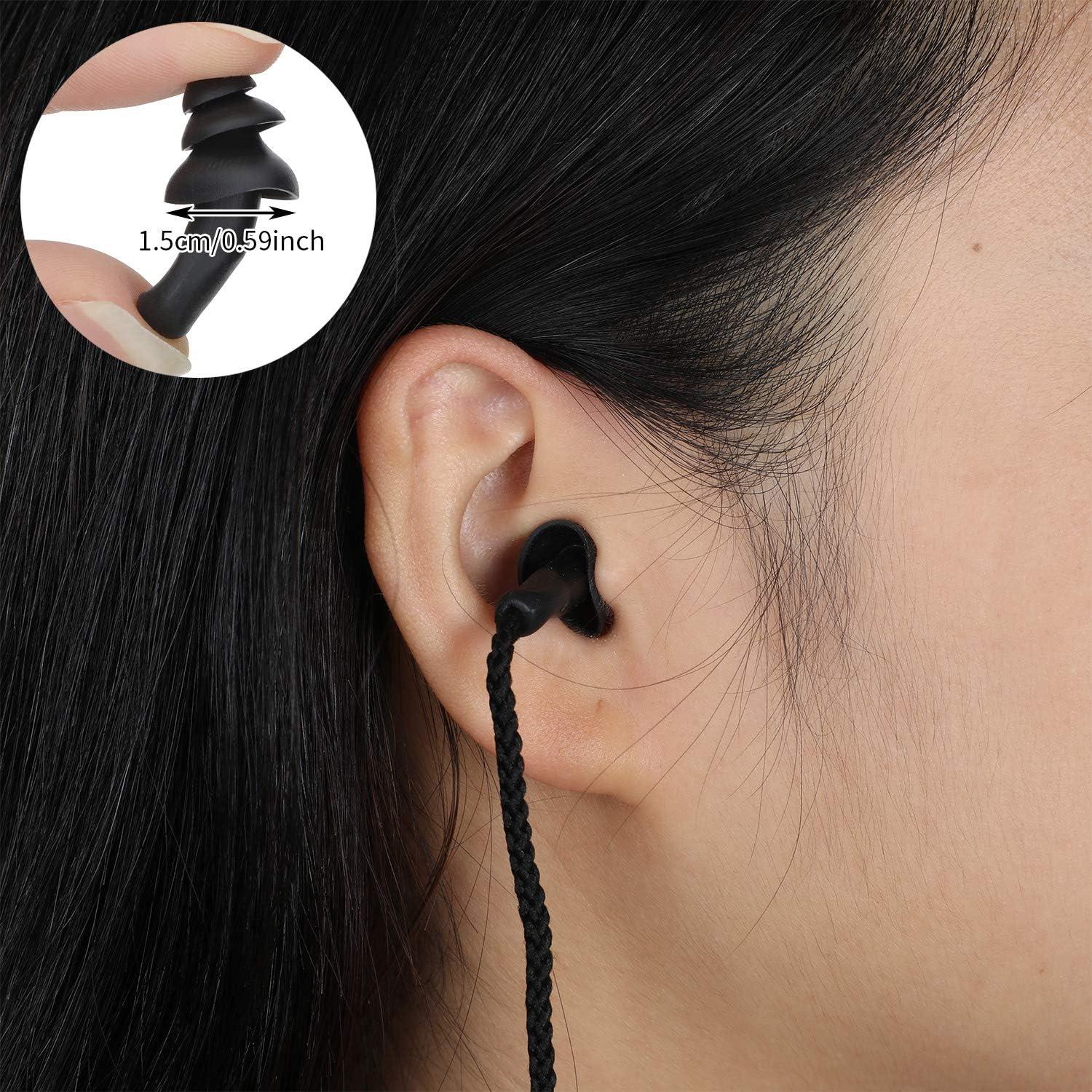 20 Pares Tapones para Oídos Bememo de Silicona con Cuerda