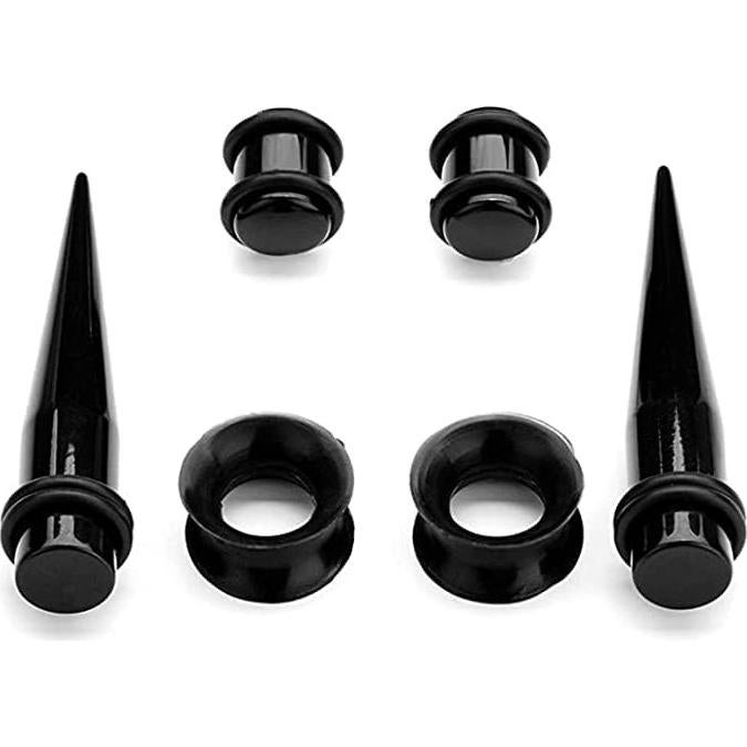 Kit de Estiramiento de Orejas 36 Piezas Acero Quirúrgico 14G-00G