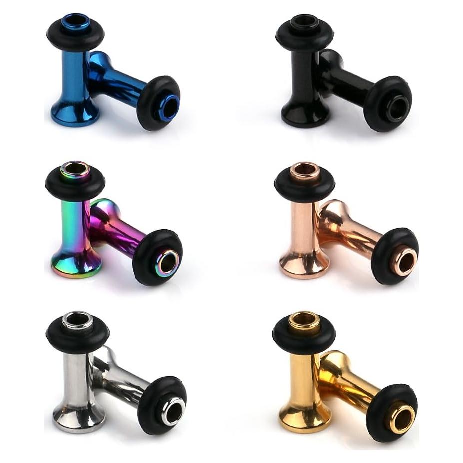 Kit de Expansión Tapones Túnel Acero Quirúrgico Ruifan 6 Pairs 2mm-10mm
