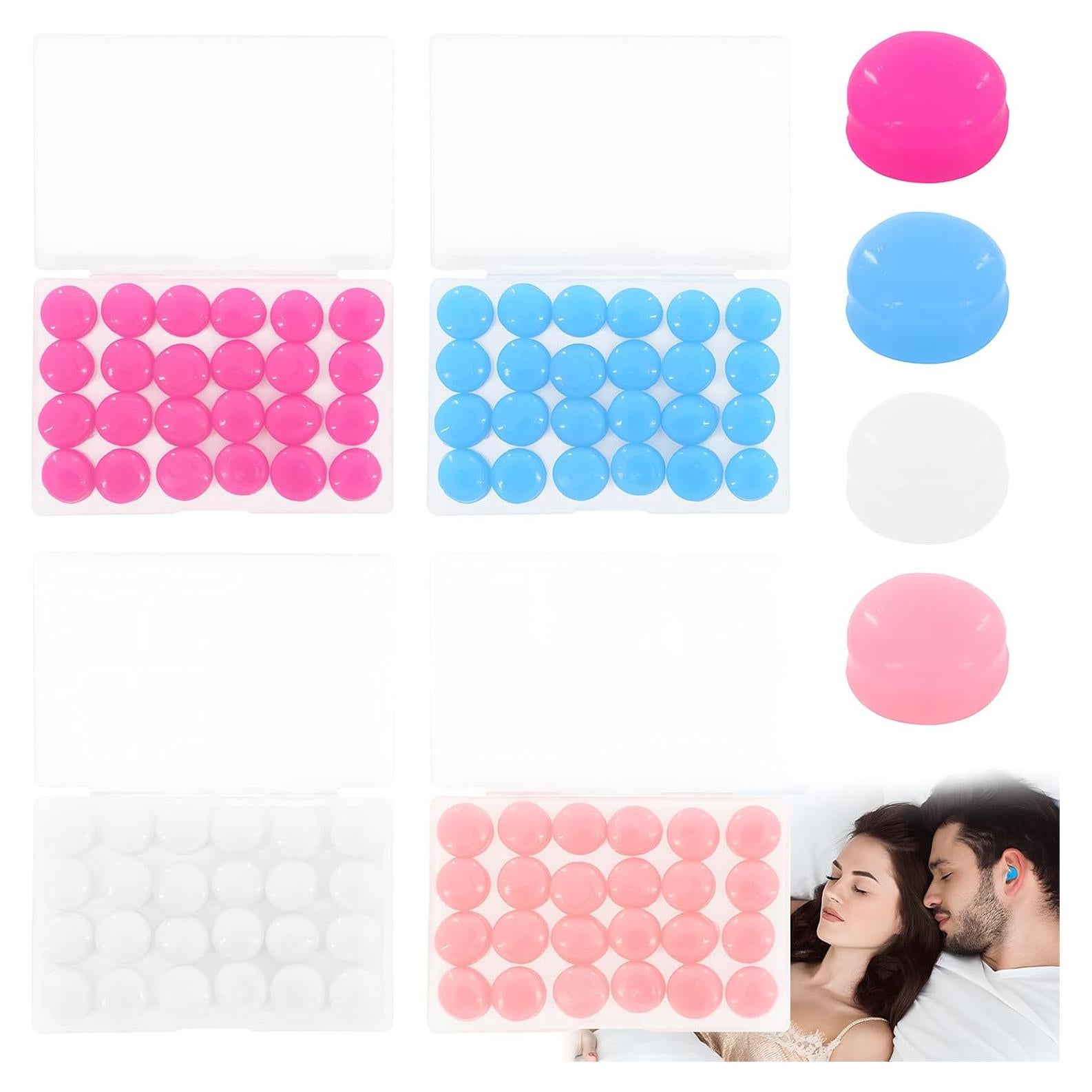 96 Tapones de Silicona Panthra para Dormir y Nadar - Reutilizables