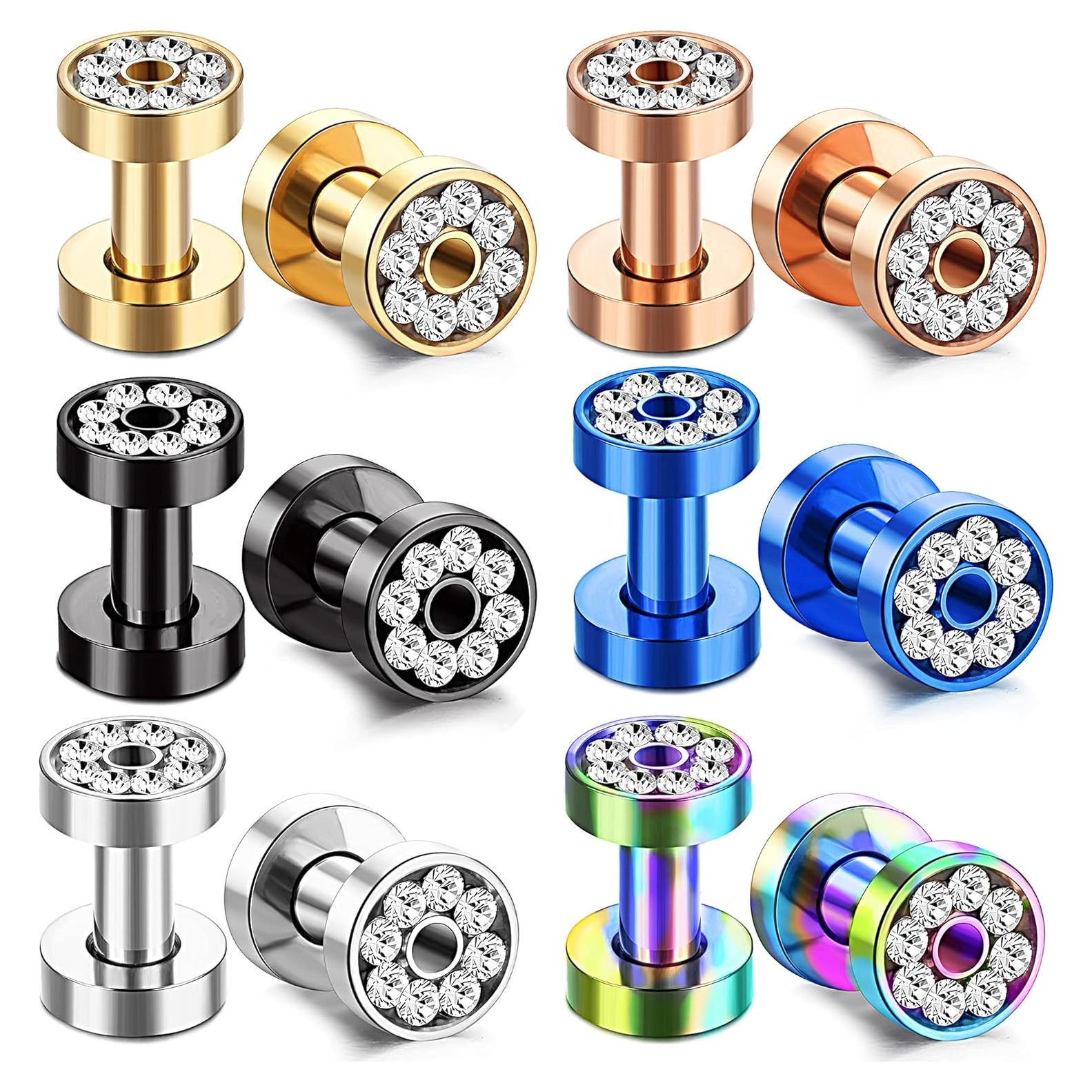 Expansores de Oreja IRONBOX 8 Tamaños Acero Inoxidable 00G