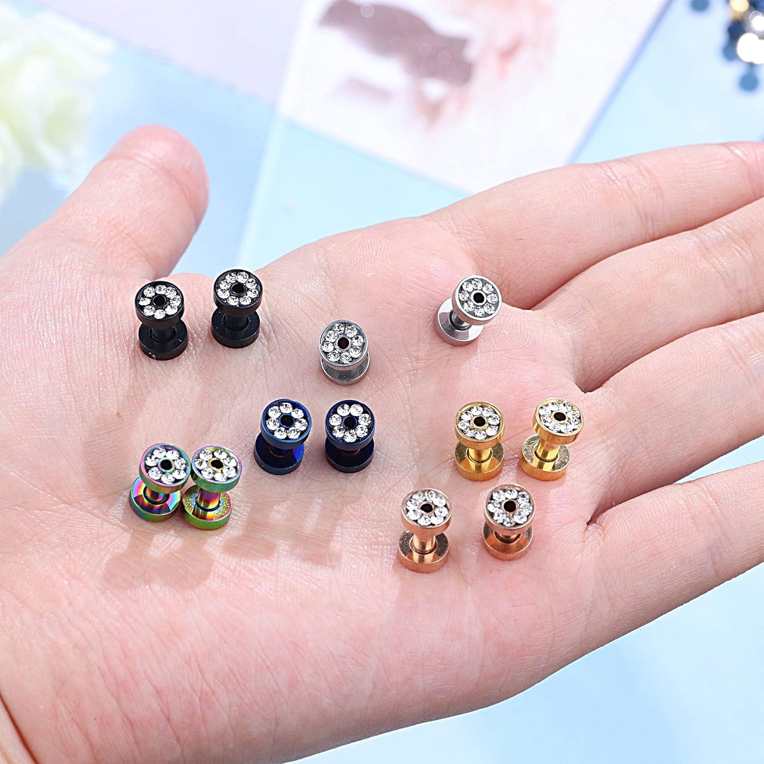 Expansores de Oreja IRONBOX 8 Tamaños Acero Inoxidable 00G