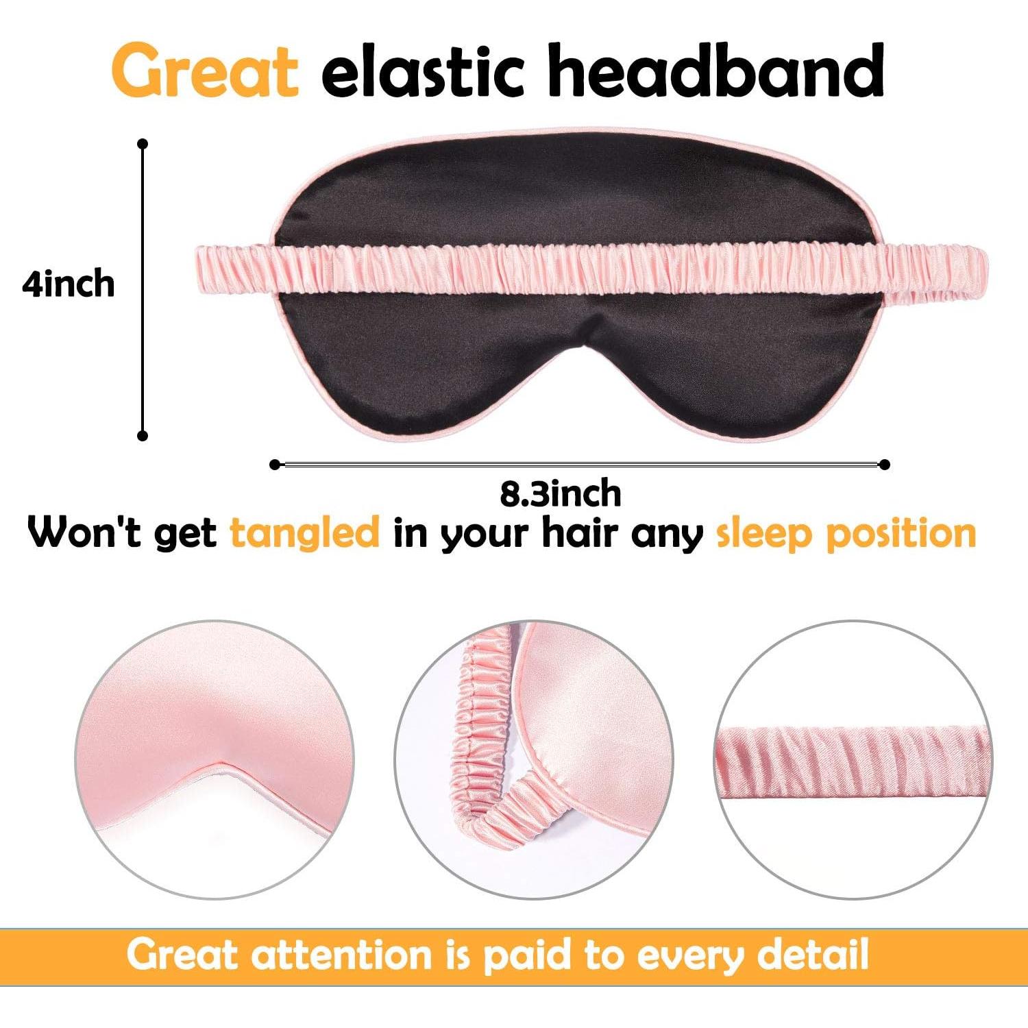 Funda de Ojos de Seda Whaline con Tapones y Correa Elástica - 2 Pcs