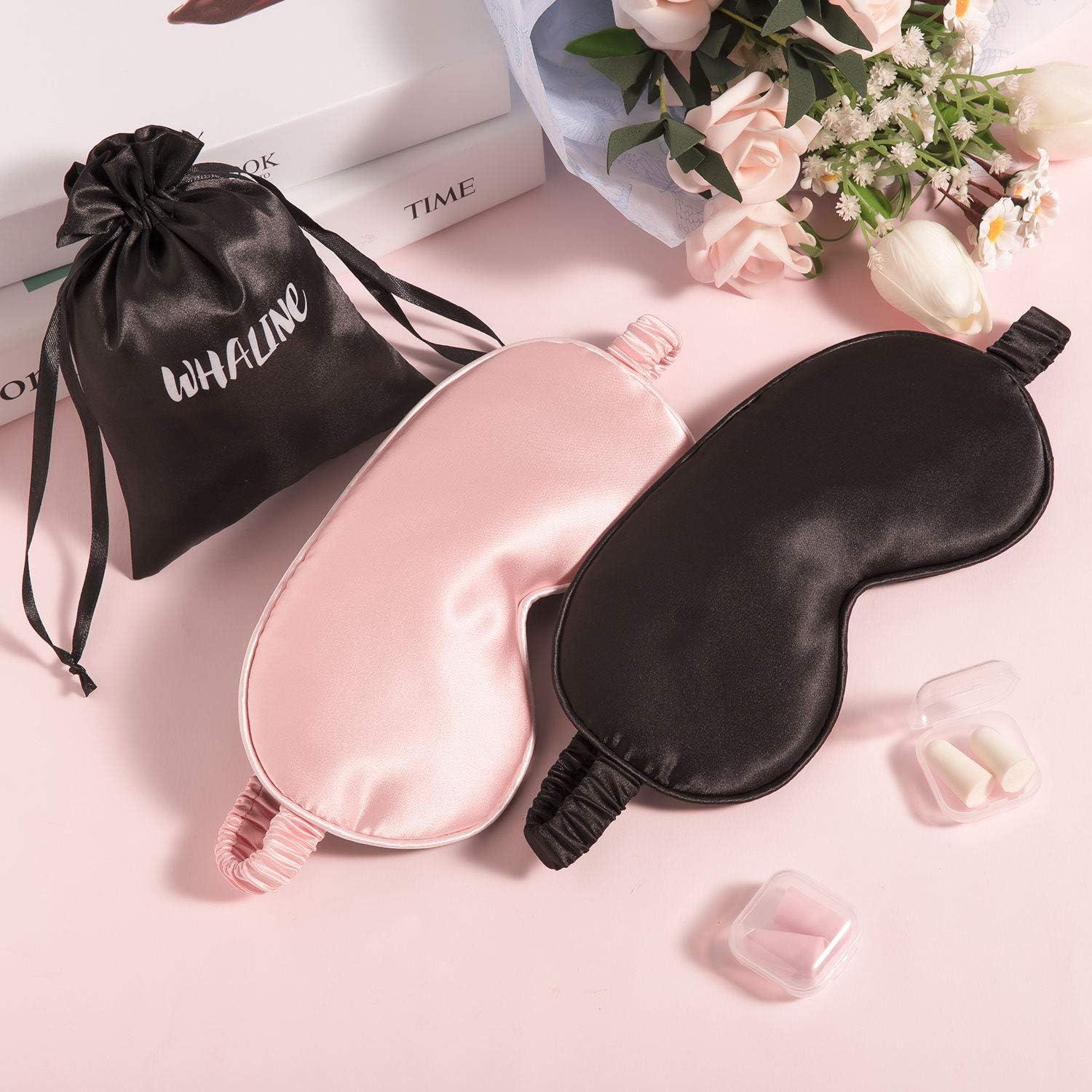 Funda de Ojos de Seda Whaline con Tapones y Correa Elástica - 2 Pcs