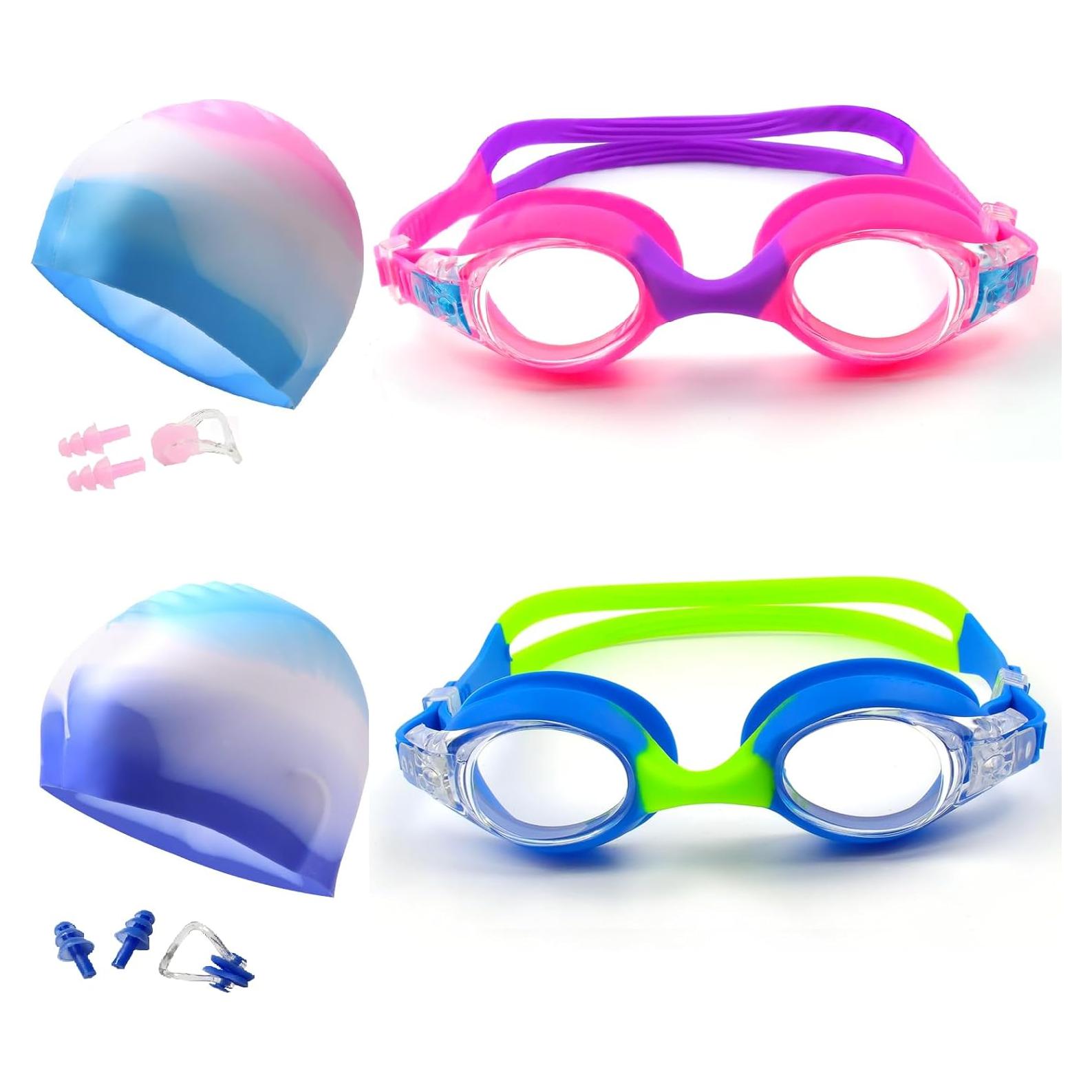 Set de Natación para Niños: Gorro y Gafas Antivaho 3-14 Años