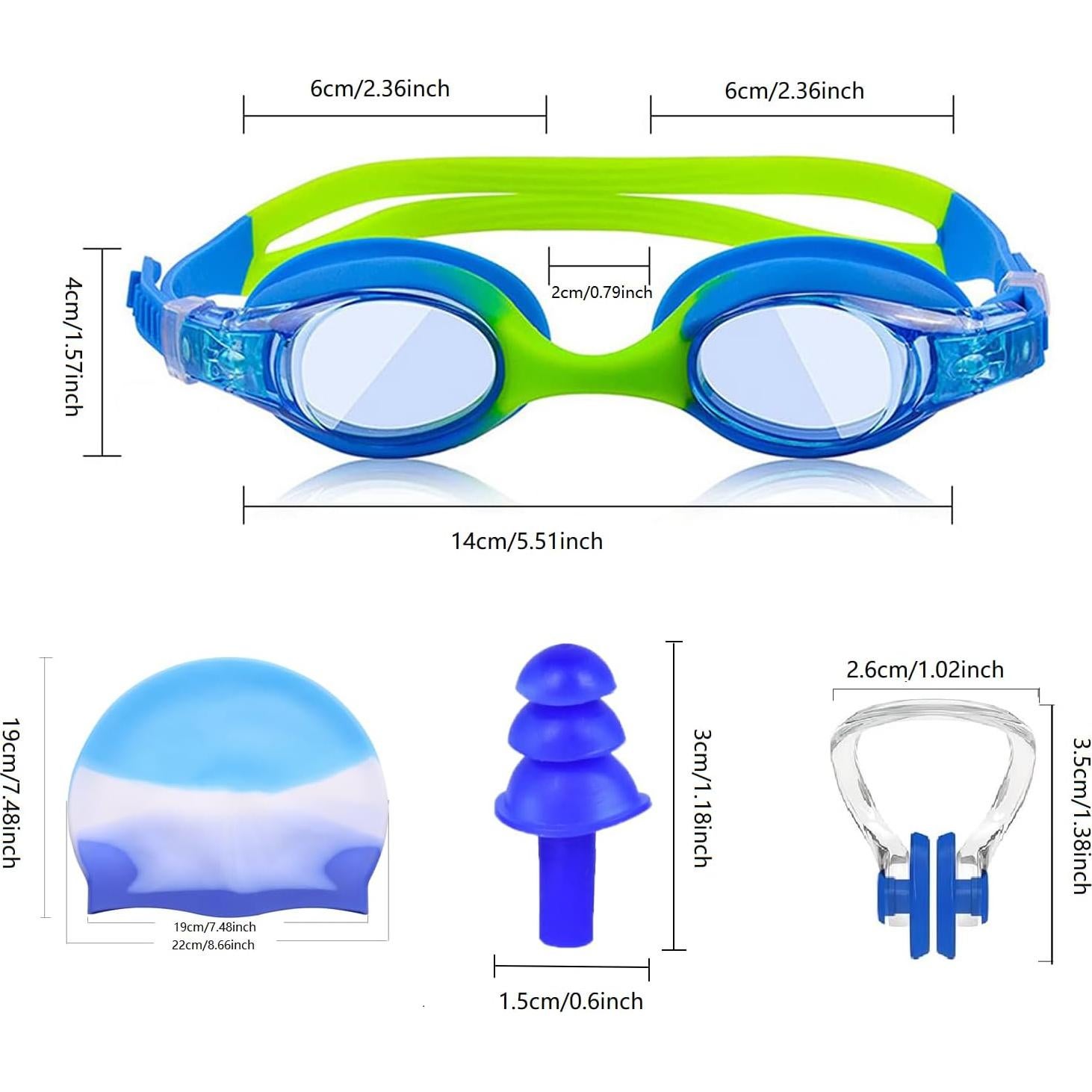 Set de Natación para Niños: Gorro y Gafas Antivaho 3-14 Años