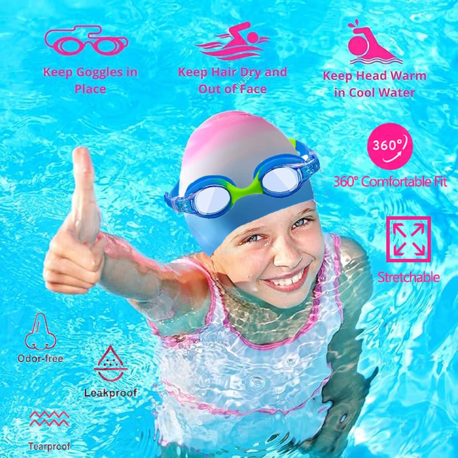 Set de Natación para Niños: Gorro y Gafas Antivaho 3-14 Años