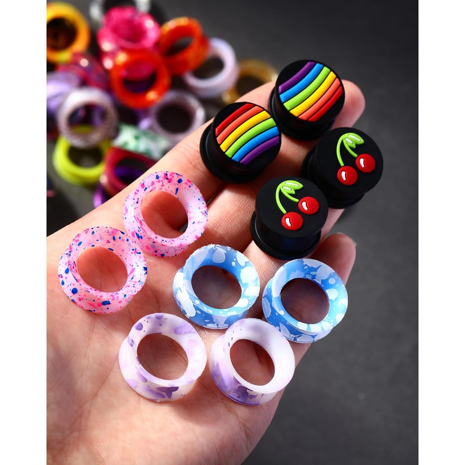 Túneles de Silicona Jewseen 20 Pcs 2g-25mm Colores Aleatorios