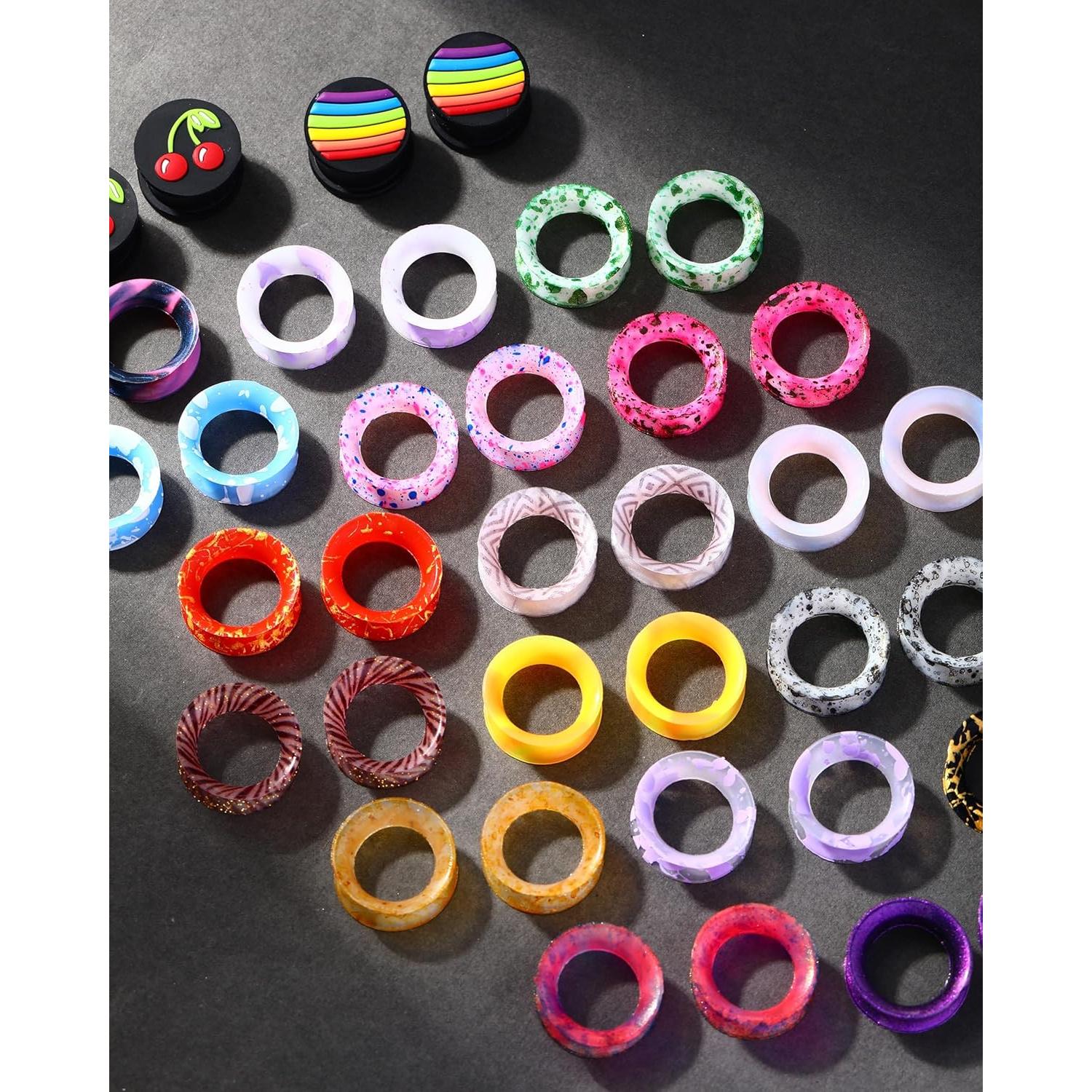 Túneles de Silicona Jewseen 20 Pcs 2g-25mm Colores Aleatorios