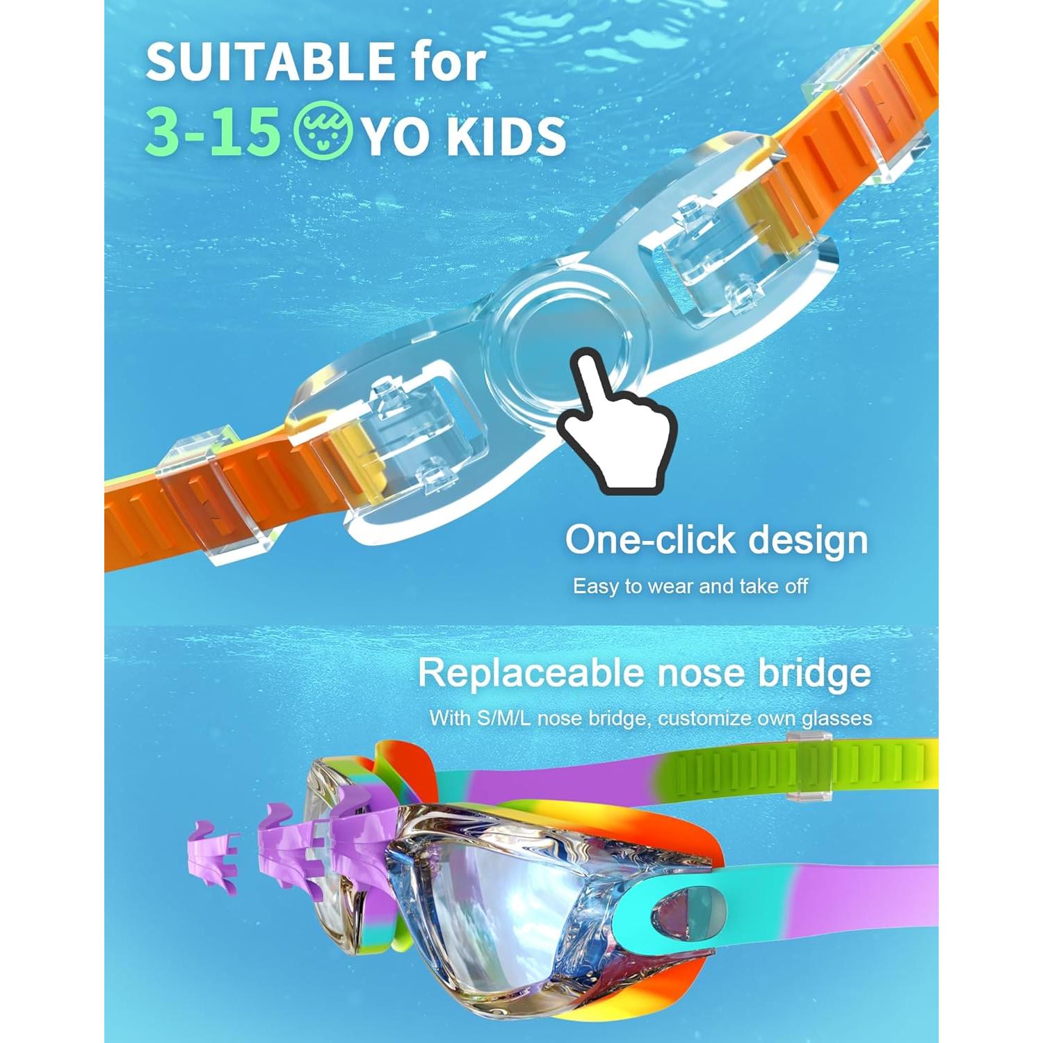 Gafas de Natación para Niños Hurdilen Arcoíris Espejado