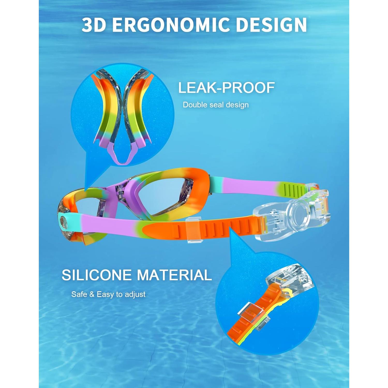 Gafas de Natación para Niños Hurdilen Arcoíris Espejado