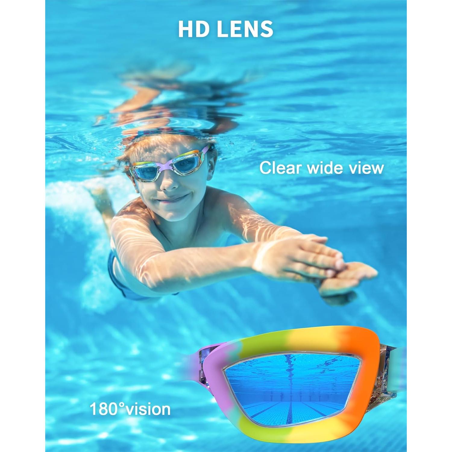 Gafas de Natación para Niños Hurdilen Arcoíris Espejado