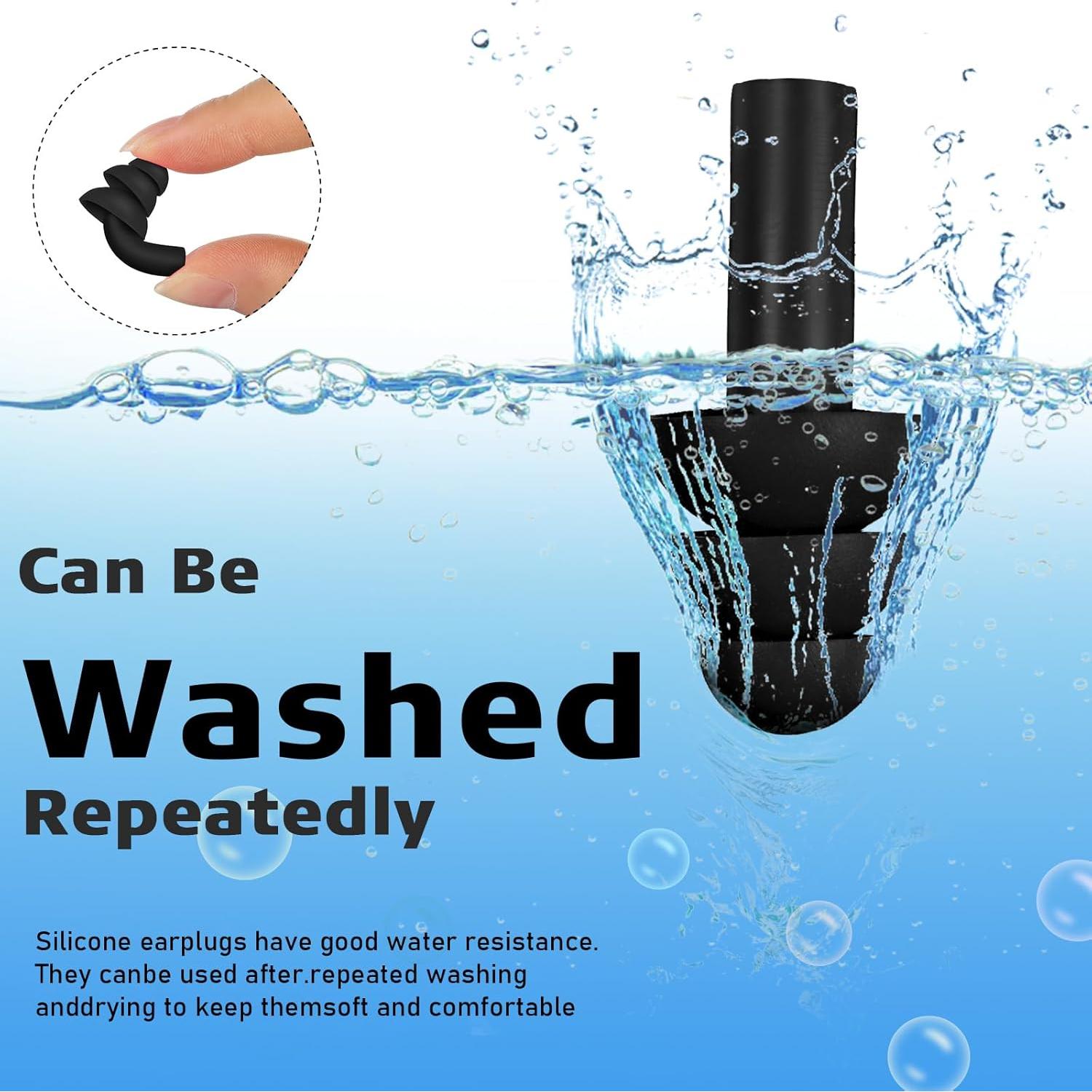 Tapones de Silicona Tondiamo 150 Pares Reutilizables Negros