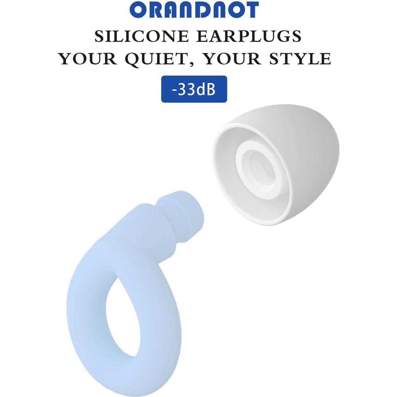 Tapones de Silicona ORANDNOT para Reducción de Ruido NRR 33dB