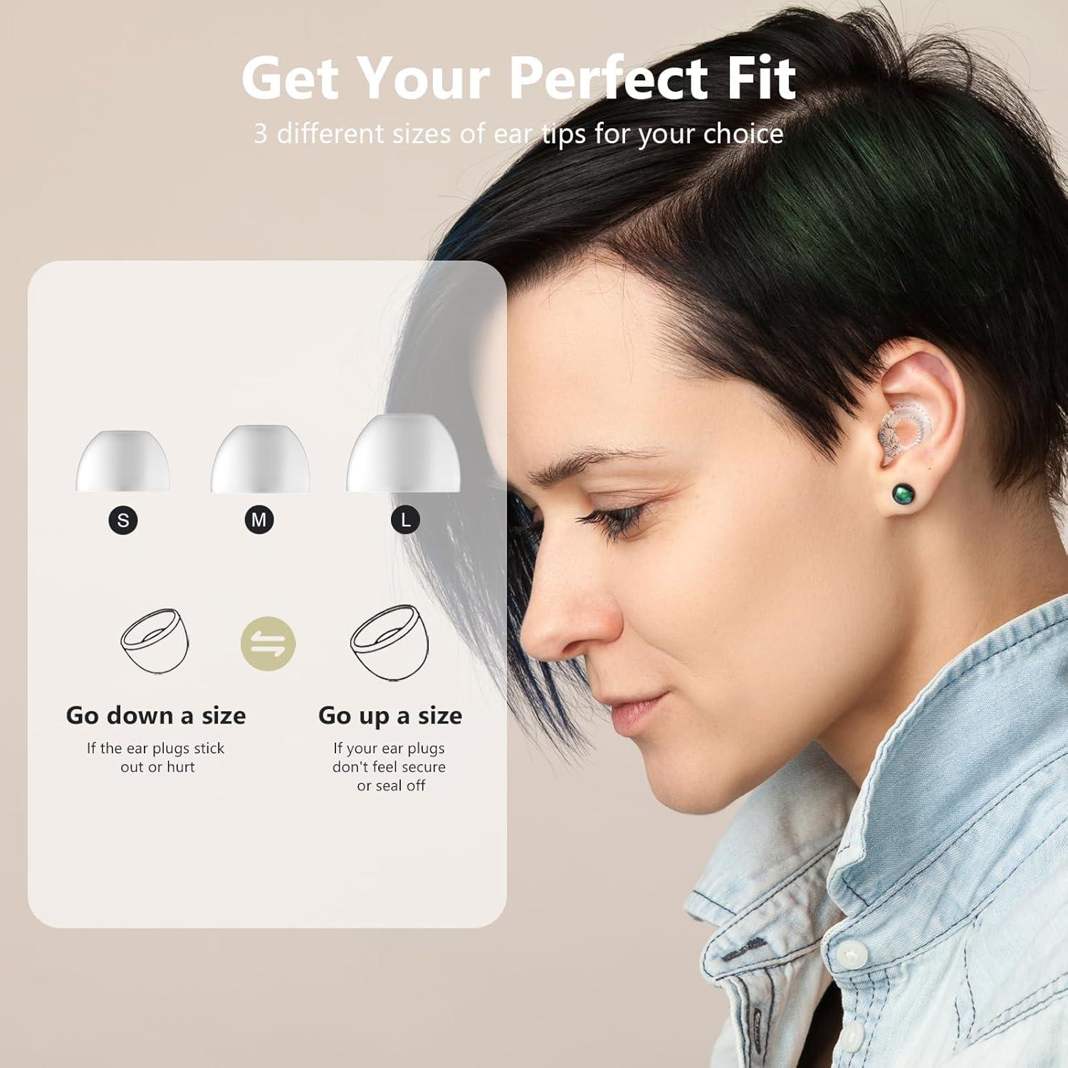 Tapones para Oídos Reutilizables Yawsoy 15-18 dB SNR Transparentes