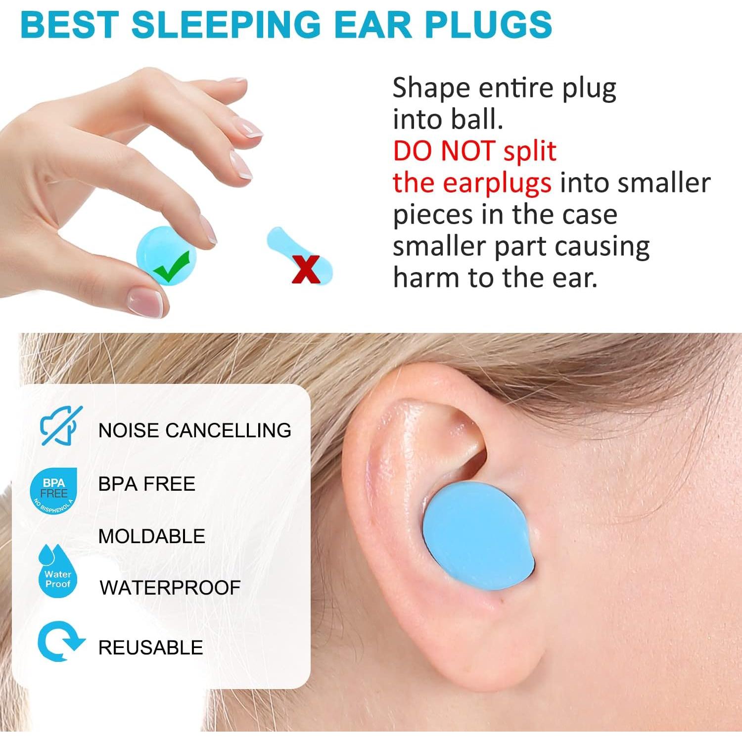 Tapones de Silicona Becheln Reutilizables 30dB para Dormir y Nadar