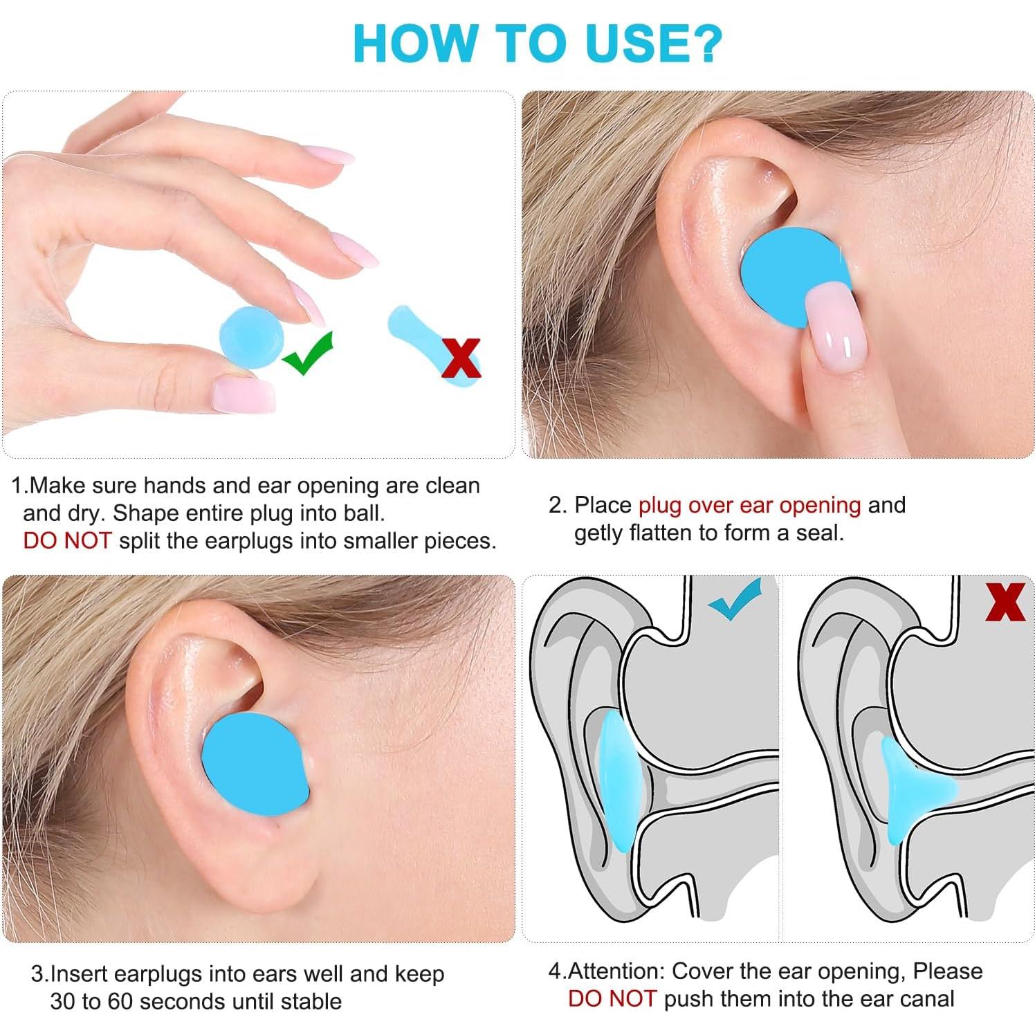 Tapones de Silicona Becheln Reutilizables 30dB para Dormir y Nadar