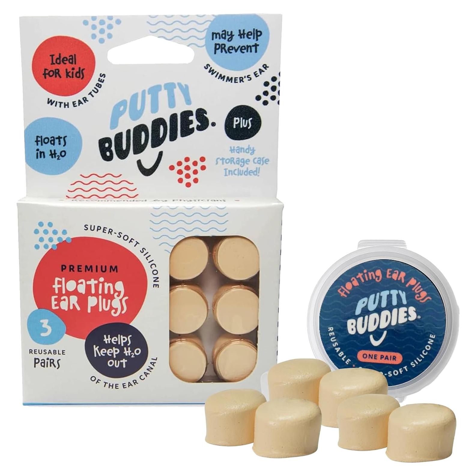 Tapones para Oídos Putty Buddies Earvolution - Silicona Flotante - Paquete de 3