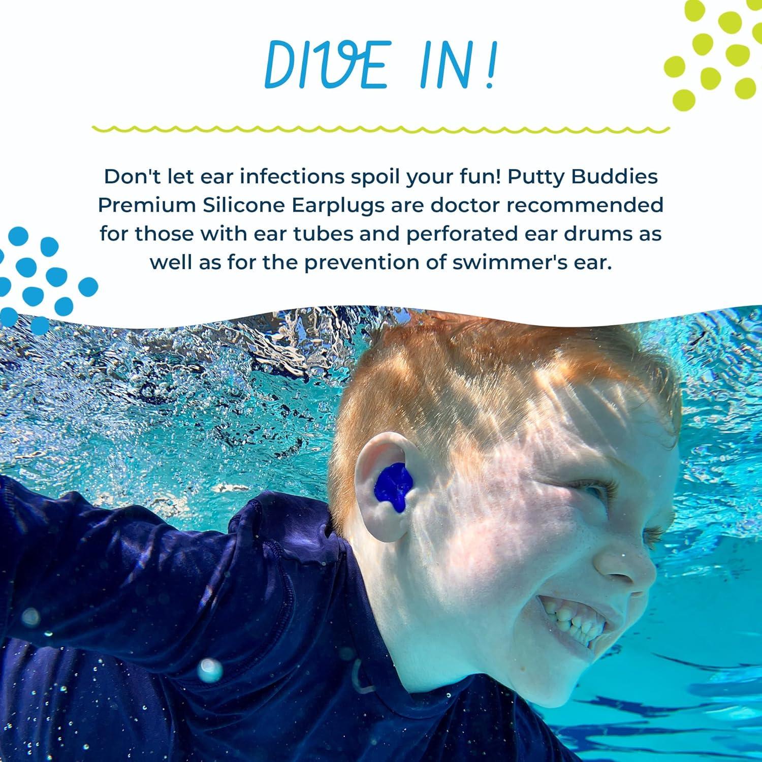 Tapones para Oídos Putty Buddies Earvolution - Silicona Flotante - Paquete de 3