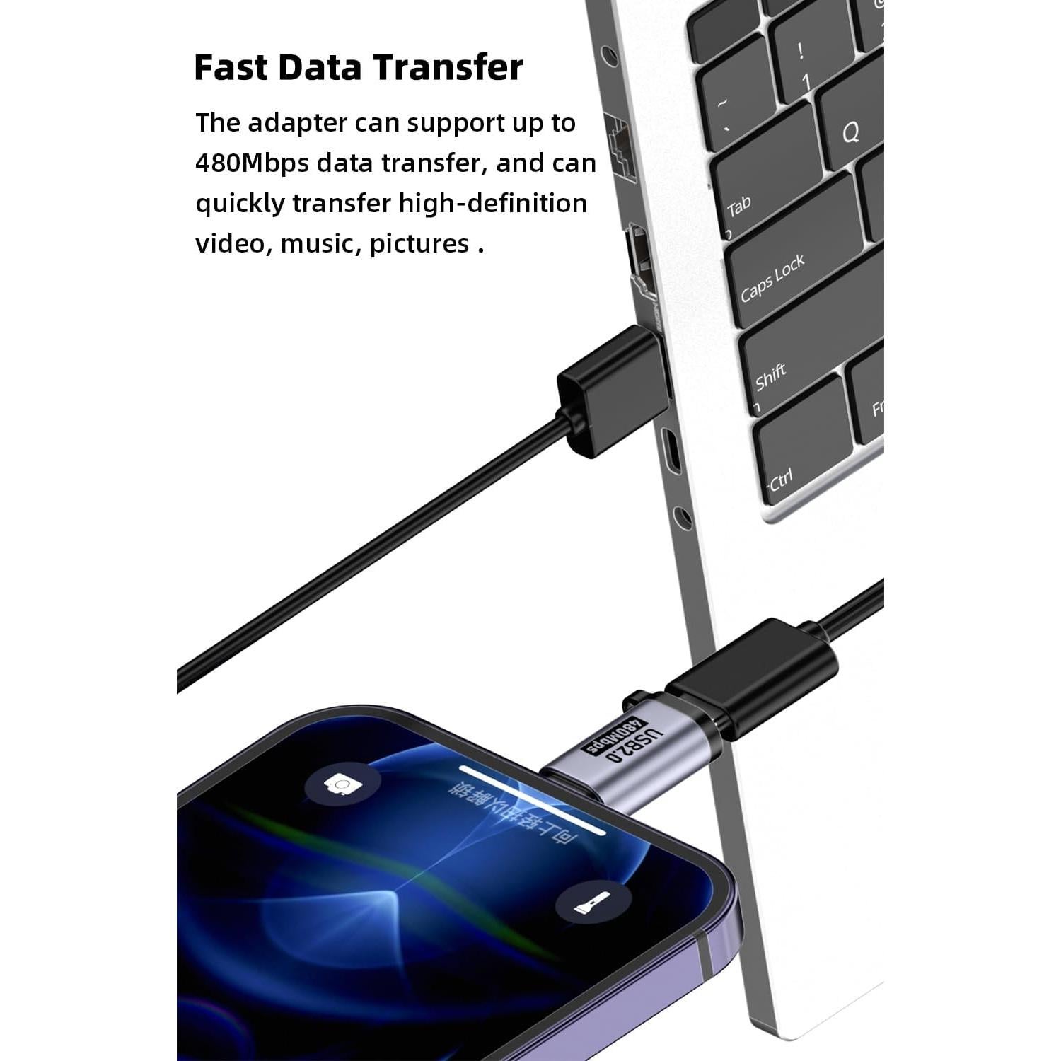 Adaptador USB C a Micro USB y Lighting - Jadebones - 8 Piezas