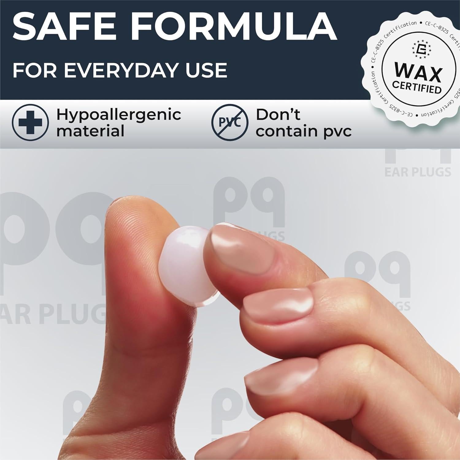 Tapones de Oído de Cera PQ - 50 Almohadillas Cancelación Ruido 32dB