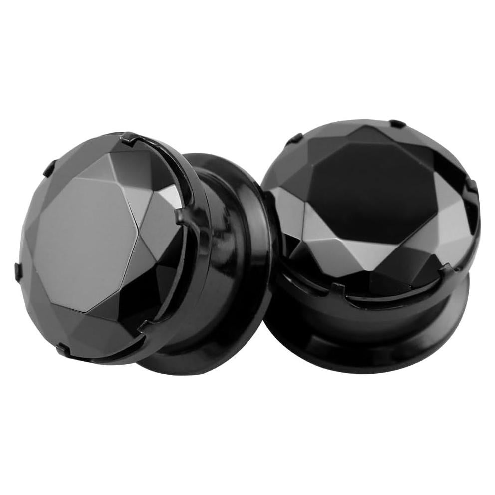 Tapones de Oreja ZS Acero Inoxidable 4g (5mm) Circonita Negra