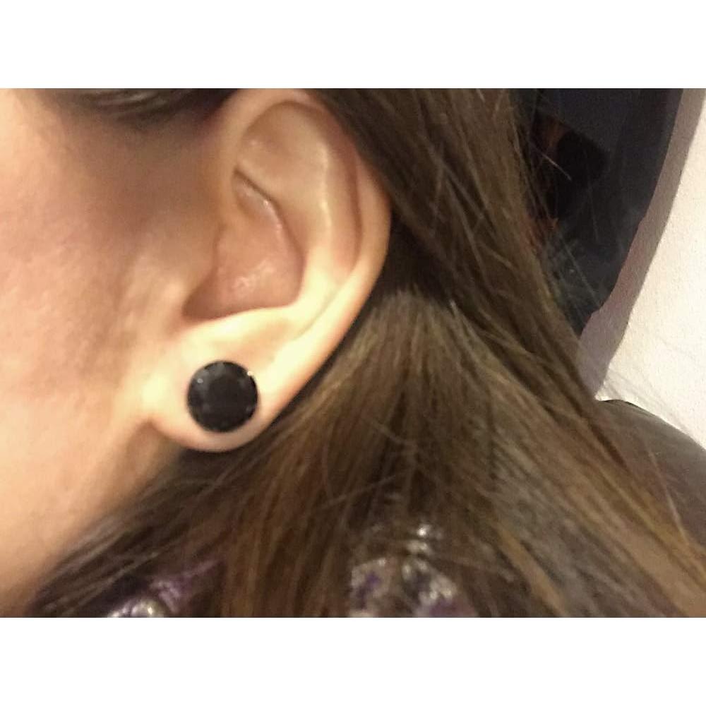 Tapones de Oreja ZS Acero Inoxidable 4g (5mm) Circonita Negra