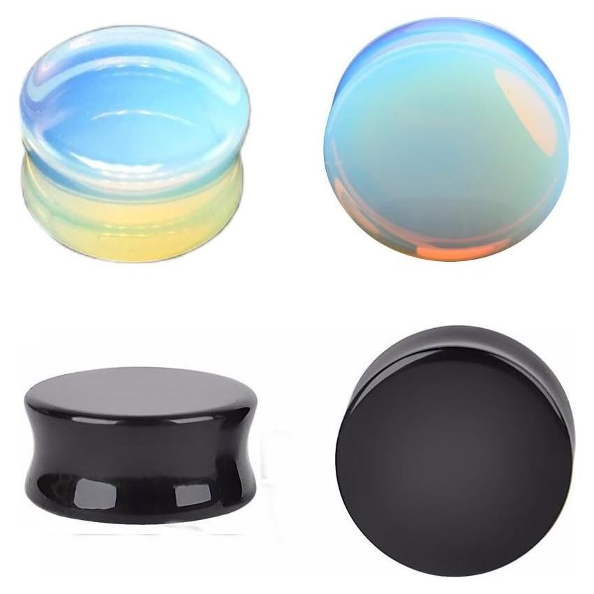 Pendientes de Piedra Natural Kokoma con Tapones de Oreja 25mm