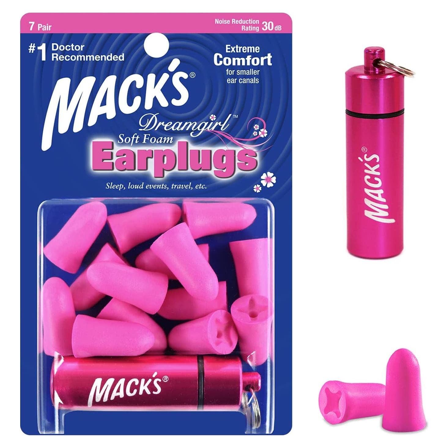 Tapones para oídos Mack de espuma suave, 7 pares, NRR 30dB