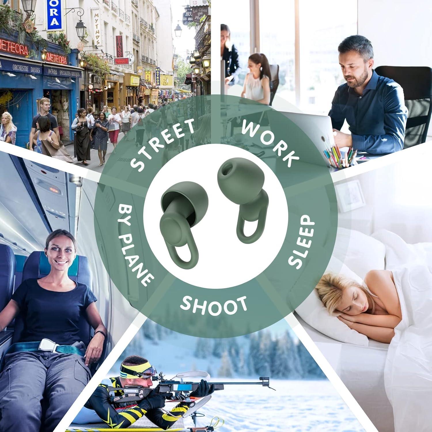 Tapones de Silicona OEDOC para Reducción de Ruido 33dB - 16 Puntas XS/S/M/L