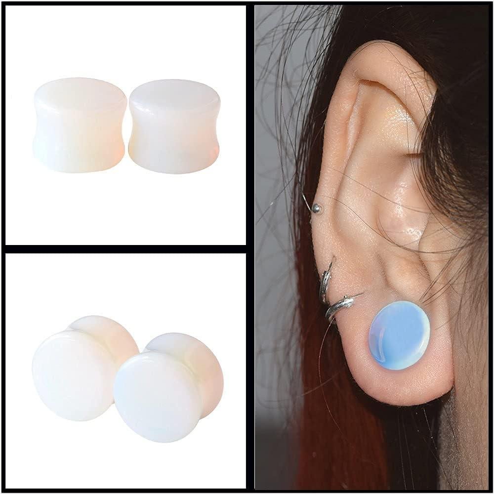 Tapones de Oído de Piedra Natural Qmcandy 10 Pares 00g