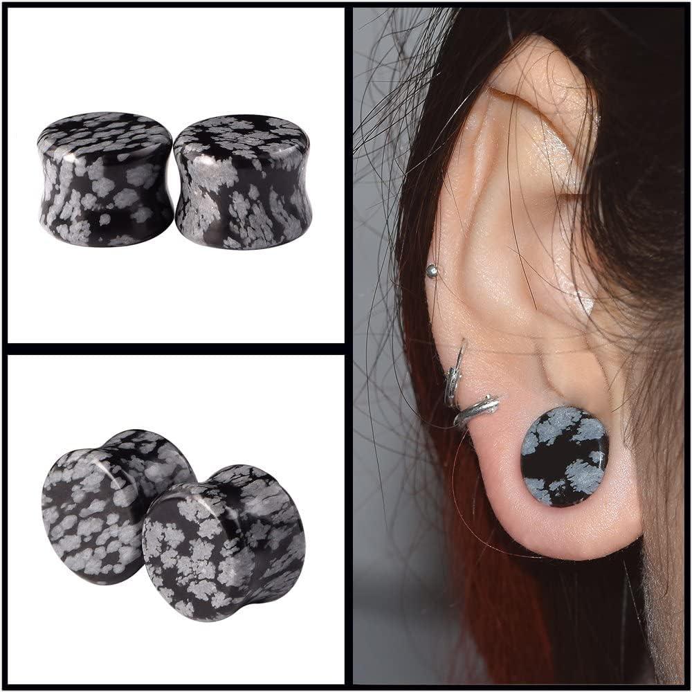 Tapones de Oído de Piedra Natural Qmcandy 10 Pares 00g