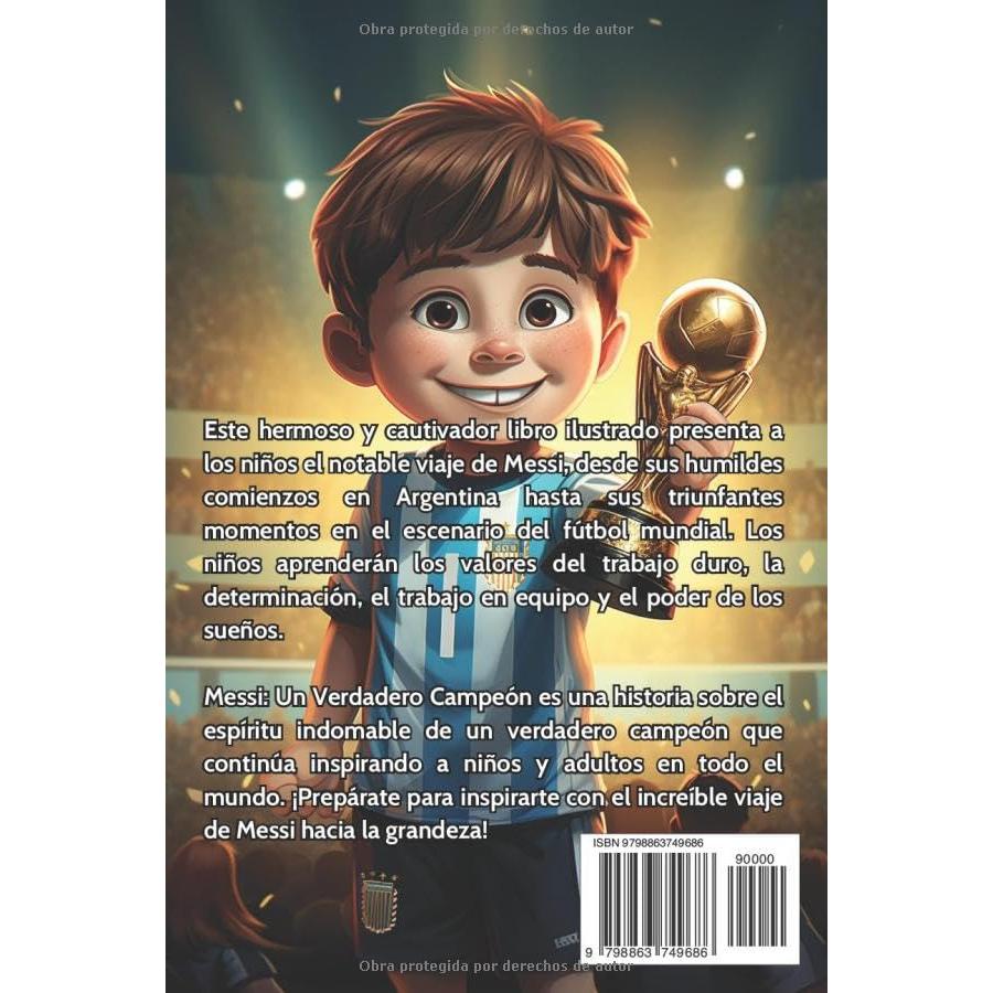 Messi: Un Verdadero Campeón: Libro ilustrado inspirador sobre Lionel Messi para niños (Biografías deportivas para niños) (Spanish Edition)