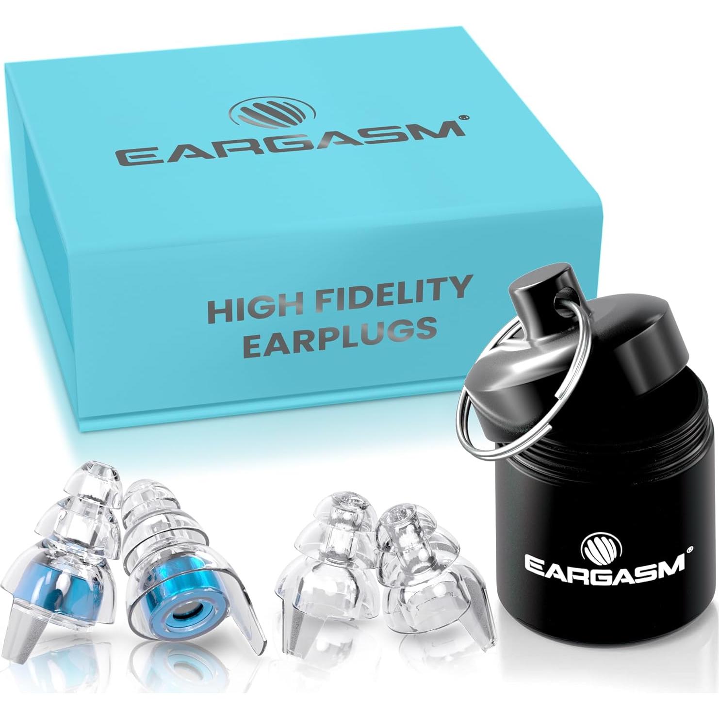 Tapones para oídos Eargasm Azul Alta Fidelidad Reutilizables