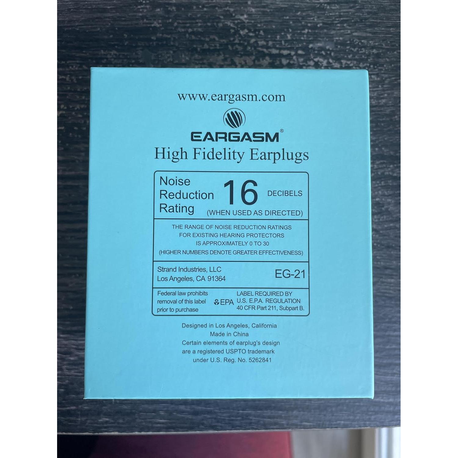 Tapones para oídos Eargasm Azul Alta Fidelidad Reutilizables