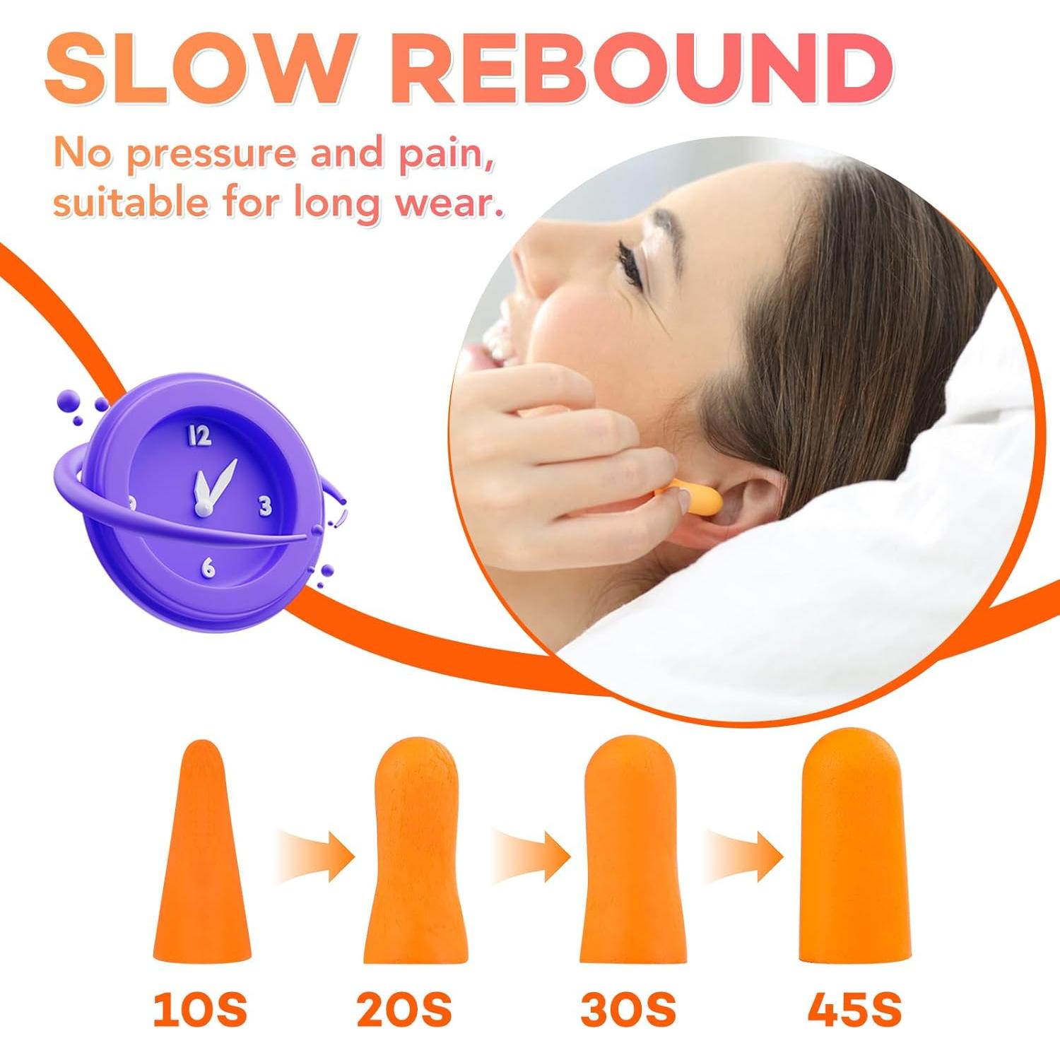 Tapones de Espuma VOISEN 150 Pares Naranja Cancelación Ruido