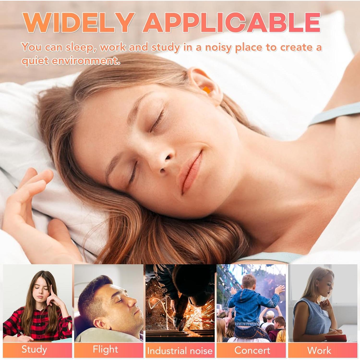 Tapones de Espuma VOISEN 150 Pares Naranja Cancelación Ruido