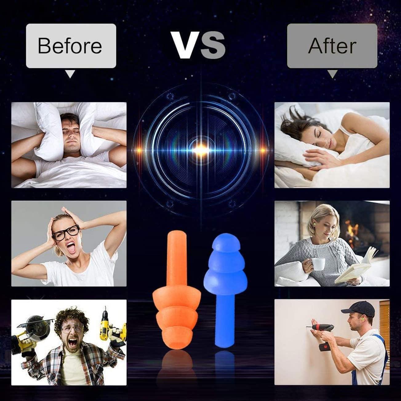 Tapones para oídos Noinkoti, 8 pares, silicona, cancelación ruido