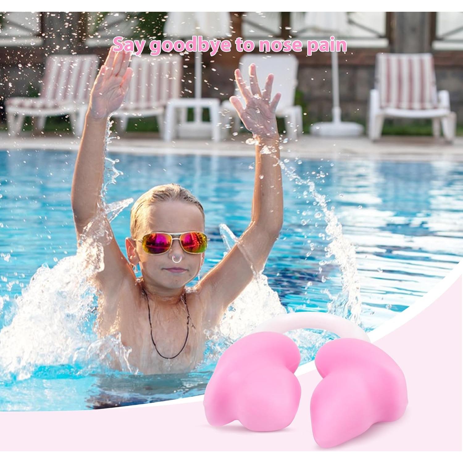 Clip nasal para nadar Baypify rosa para niños 4-7 años