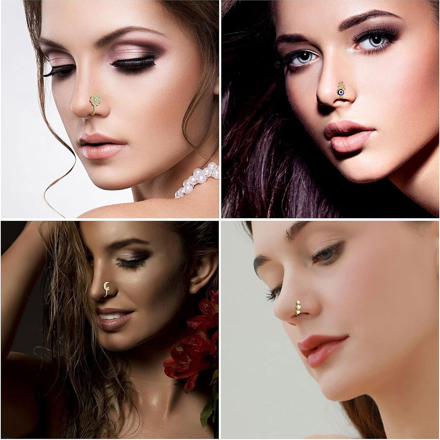 Anillos de Nariz Falsos TAMHOO 25 Pcs Cobre Bañado en Oro