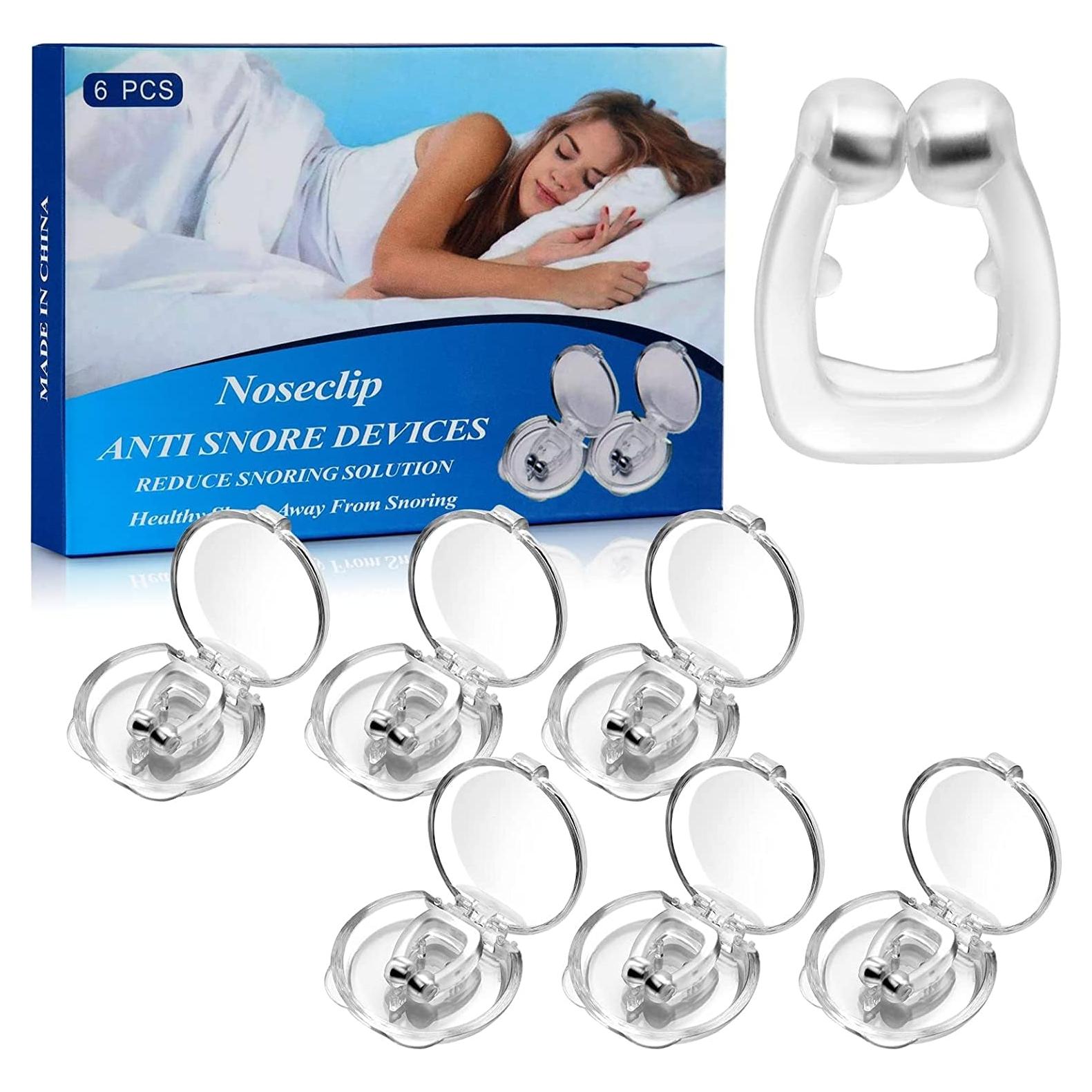 MS Esther Snore Stopper 6Pcs，Anti Snoring Devices, Silicone Magnetic Anti Snoring Nose Clip, Effective to Stop Snoring, Quieter Restful Sleep