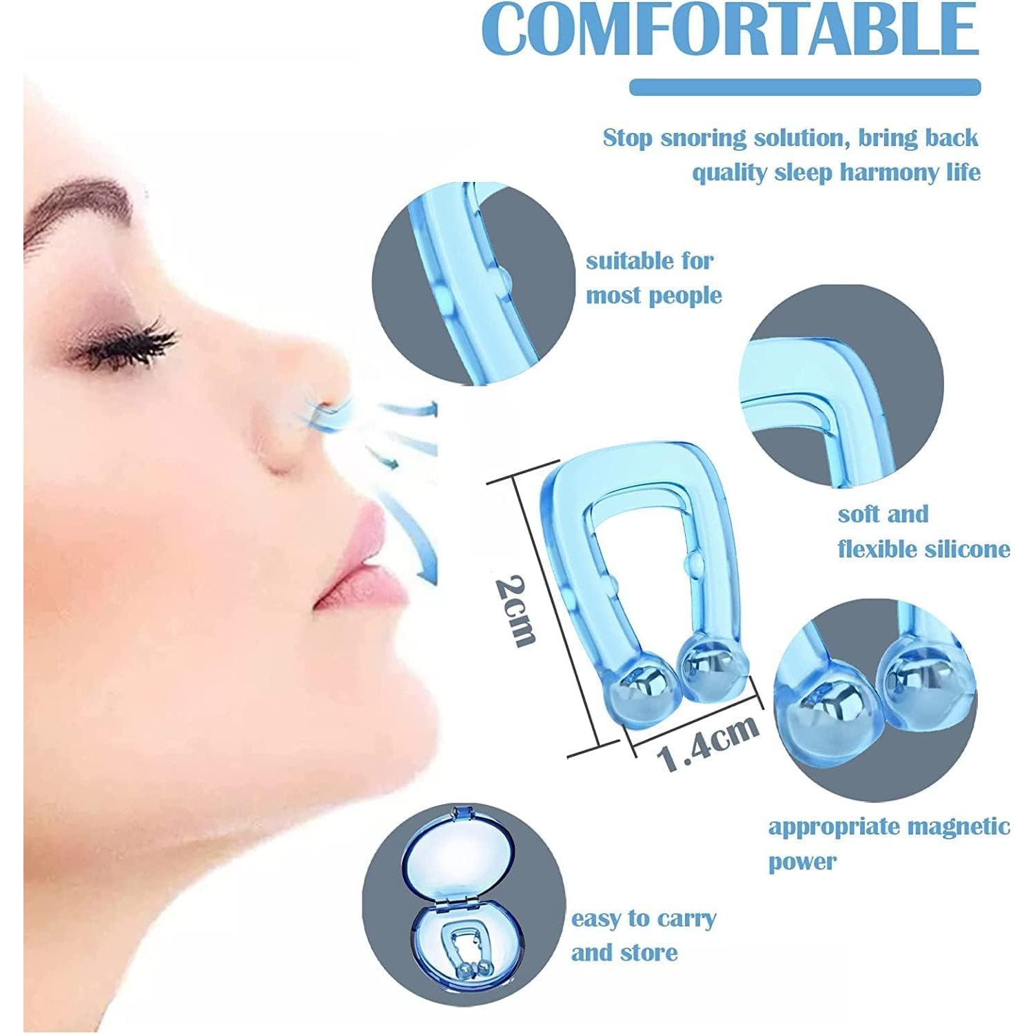 MS Esther Snore Stopper 6Pcs，Anti Snoring Devices, Silicone Magnetic Anti Snoring Nose Clip, Effective to Stop Snoring, Quieter Restful Sleep