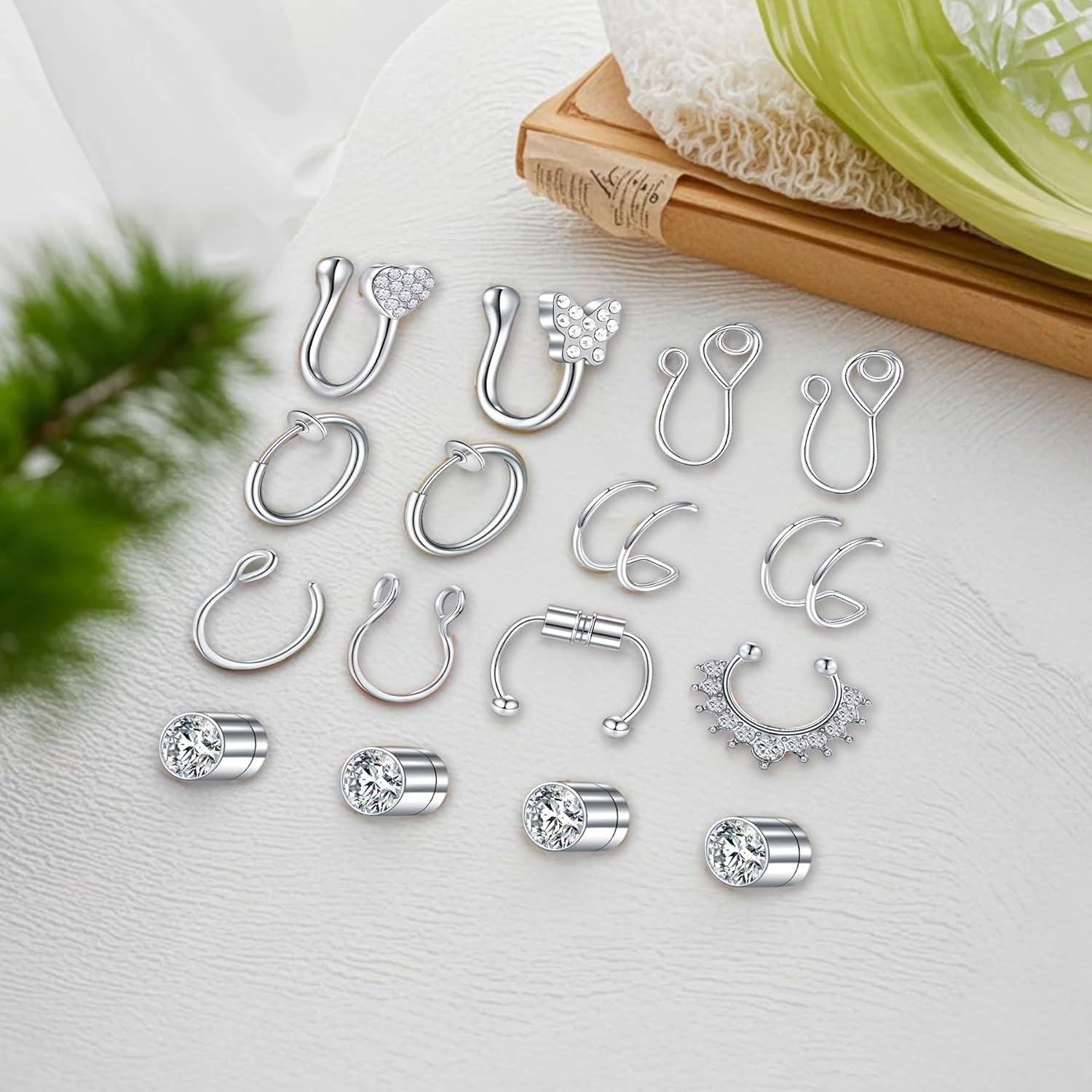 Aros Falsos de Septum D.Bella 20G Ajustables Acero Inoxidable