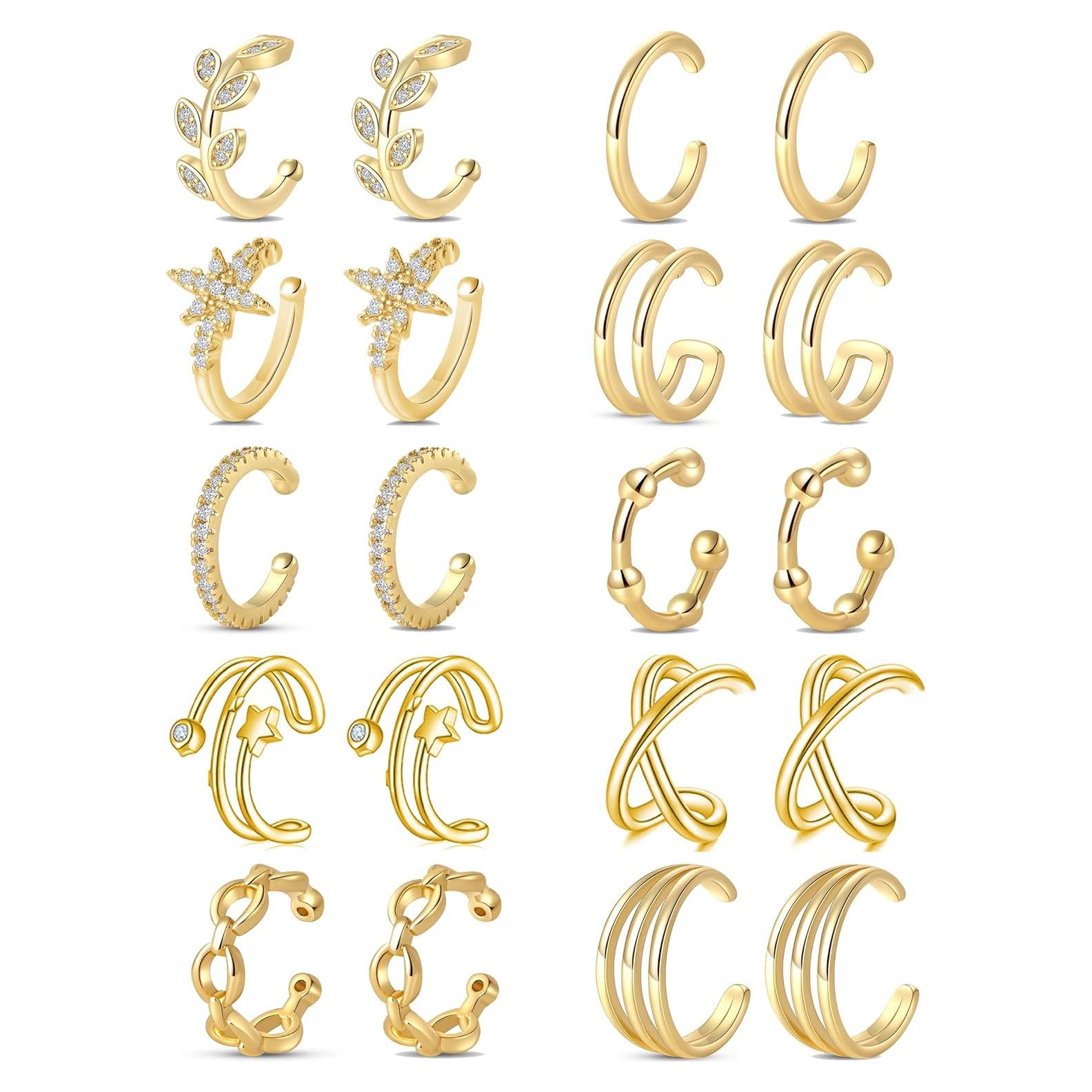 Aretes Clip Tornito 10 Pares Acero Inoxidable Ajustables