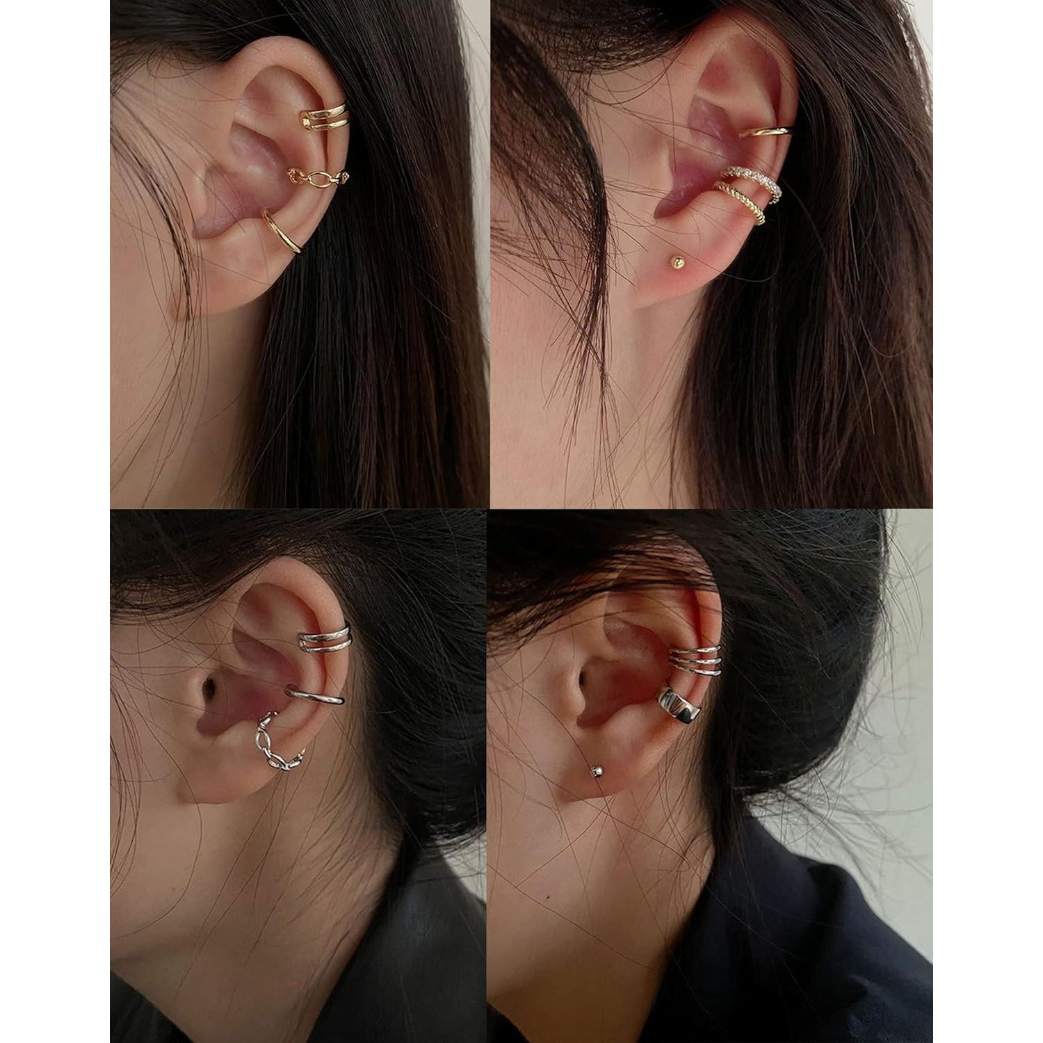 Aretes Clip Tornito 10 Pares Acero Inoxidable Ajustables