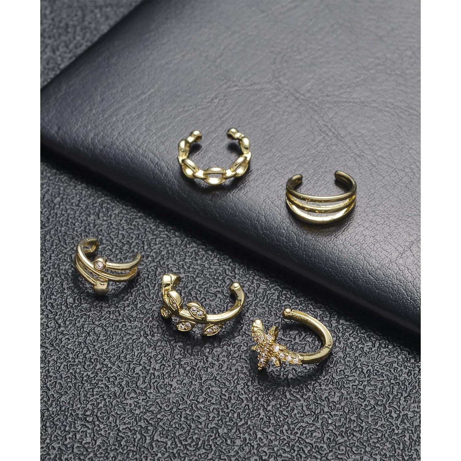 Aretes Clip Tornito 10 Pares Acero Inoxidable Ajustables