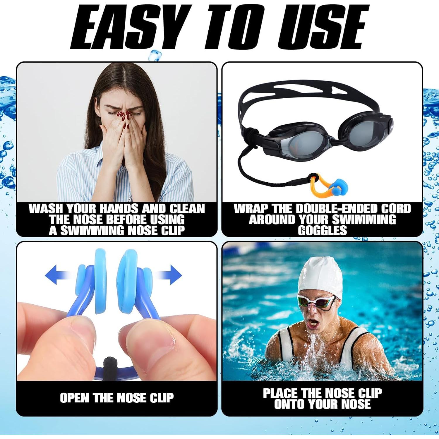 10 Clips de Nariz para Natación Seenelling QAR3454 Silicona