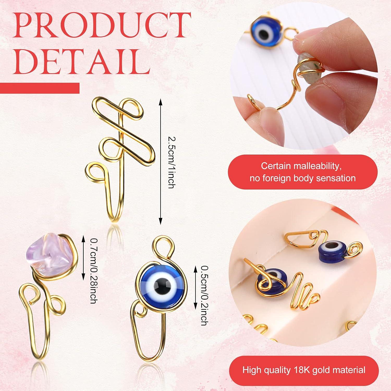 Anillos Falsos para Nariz Jadive 24 Piezas Acero Inoxidable