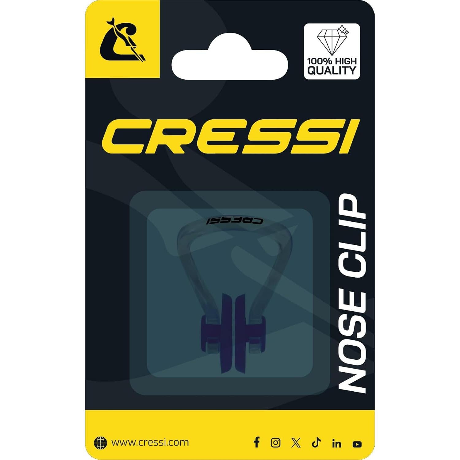 Clip de Nariz CRESSI Cómodo con Tapones para Oídos Negro